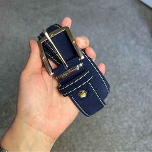 Navy Blue Belt with Silver Buckle